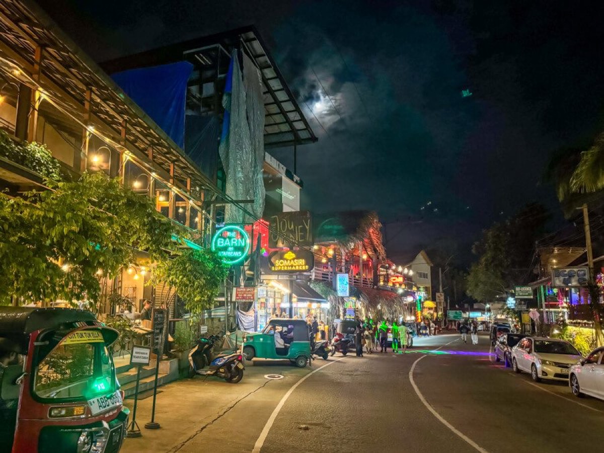 The main street after dark